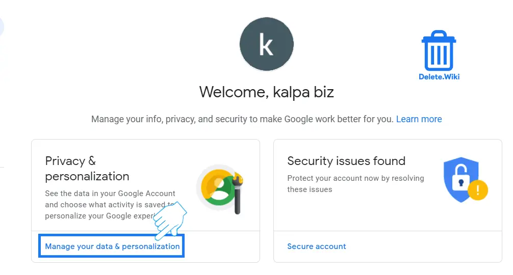 Click on Manage your data & personalization