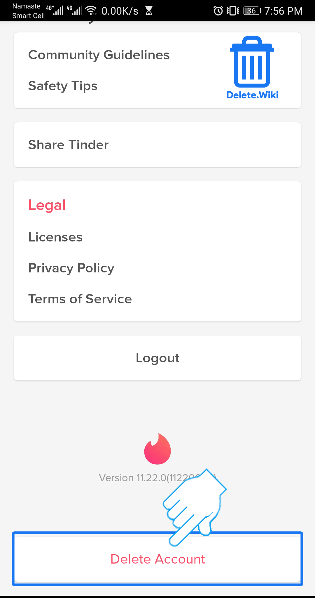You account can delete a tinder How to