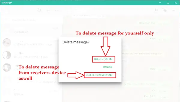 Delete WhatsApp message for all