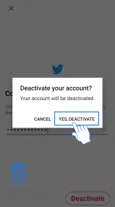 Confirm Twitter Account Deactivation