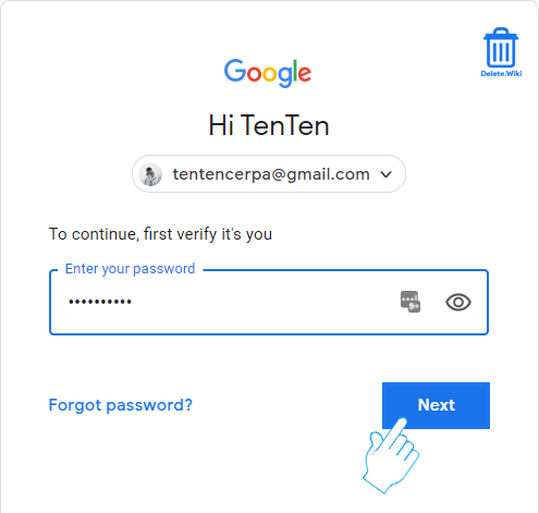 Enter password to verify