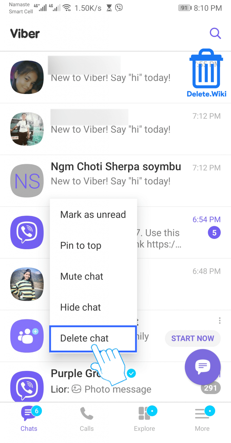 viber chat full screen