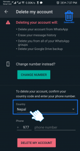 Select country code