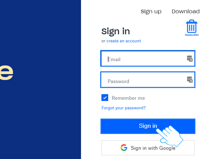 Sign in to Dropbox