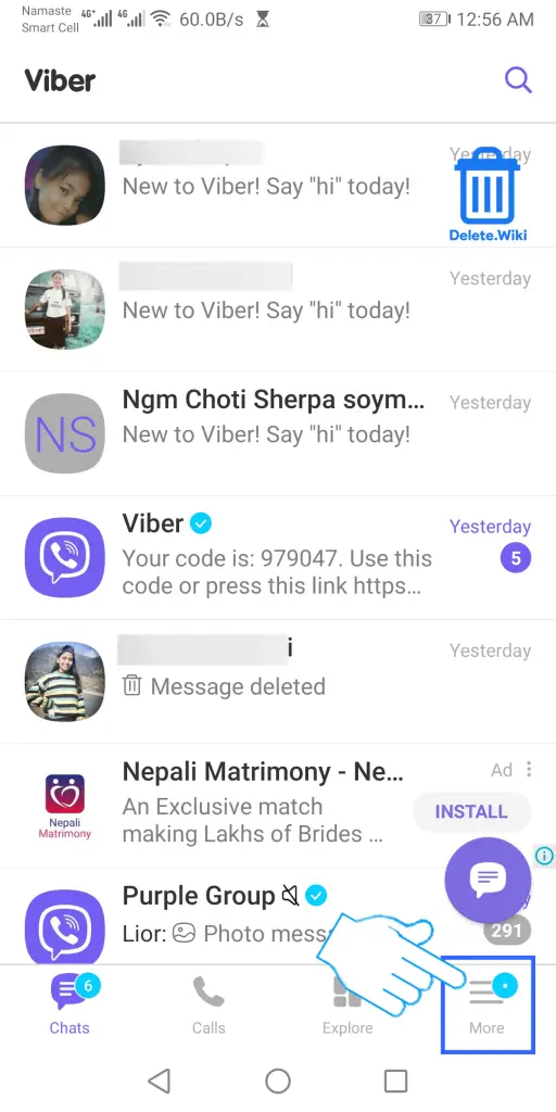 viber pc will not erase
