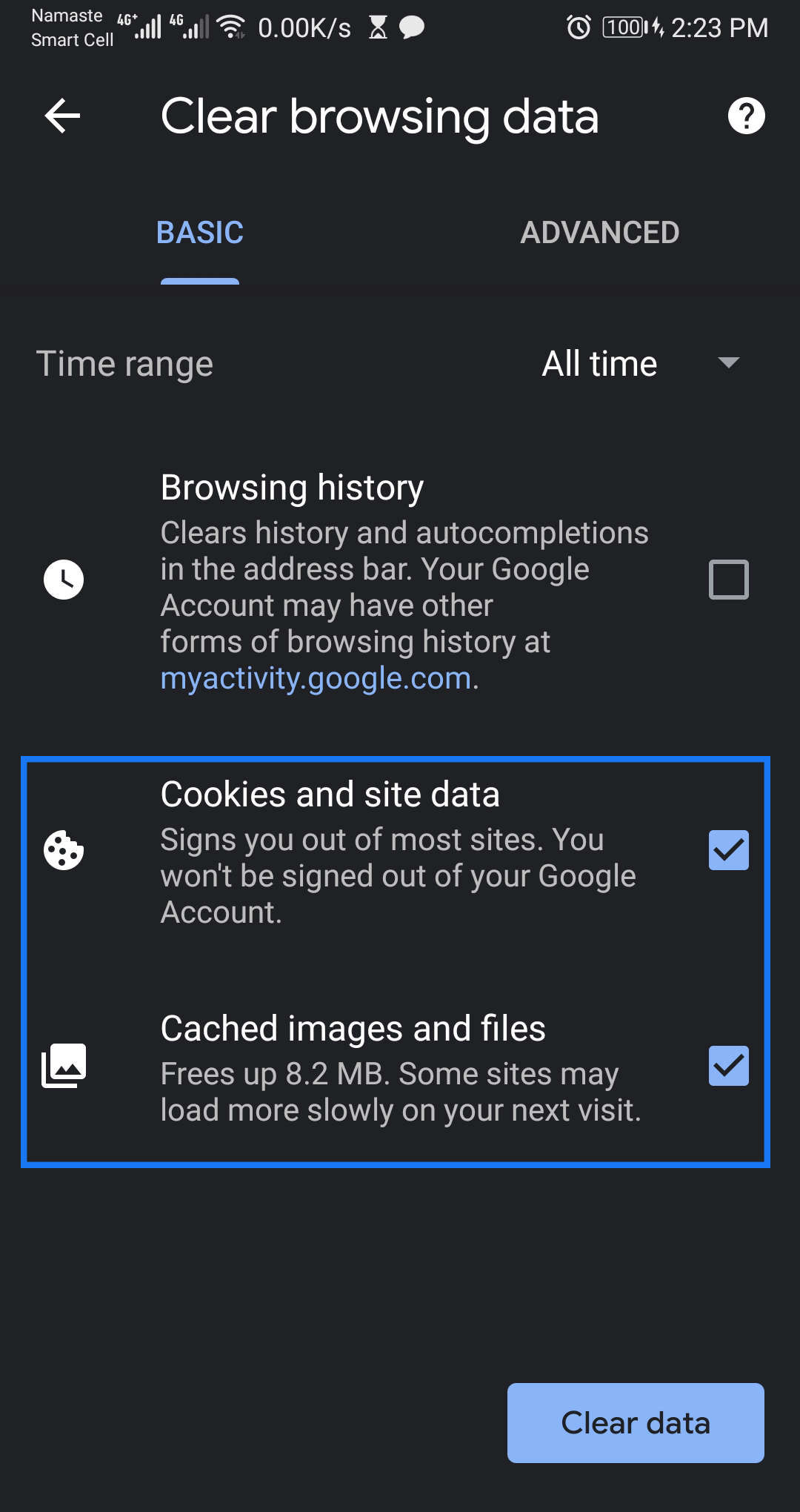 edge clear cache and cookies