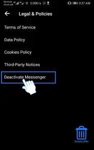 Tap Deactivate Messenger