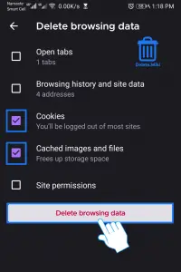Tap Delete browsing data
