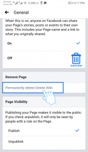 Tap Permanently delete page