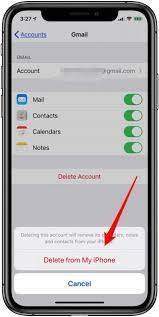 remove an email account from the iPhone