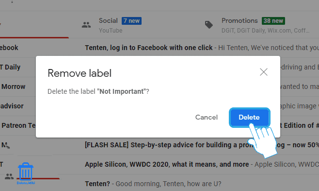 Choose Delete to confirm