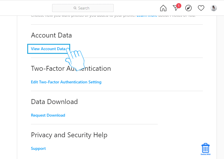 Click View Account Data