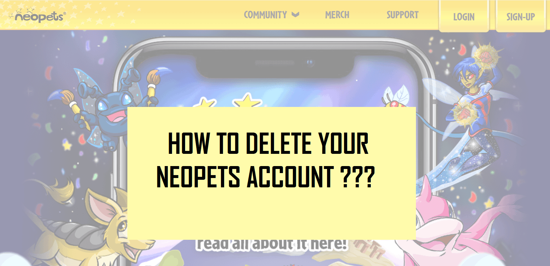 delete your Neopets account