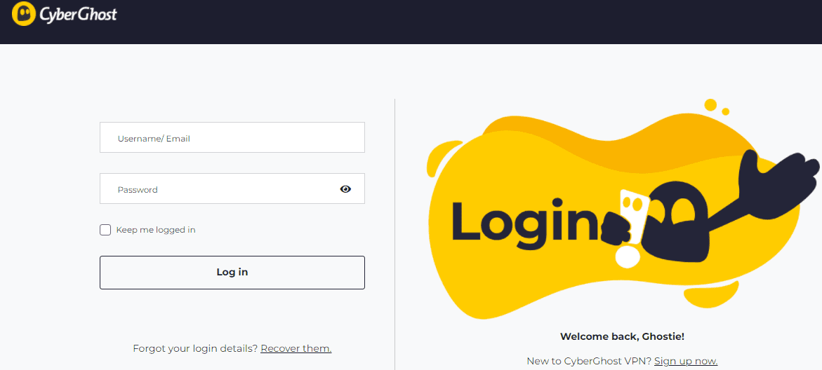 Login-delete a cyberghost account