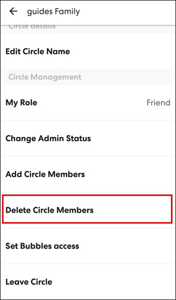 delete circle members