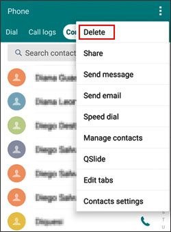 delete one contact