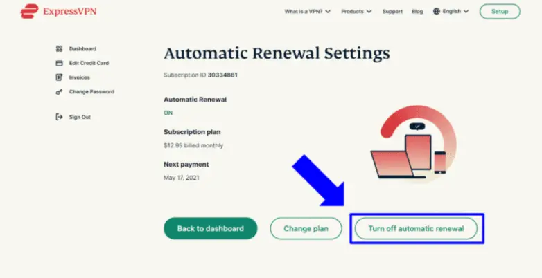 disable automatic renewal